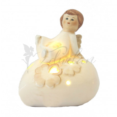 Porcelánové srdíčko s andílkem