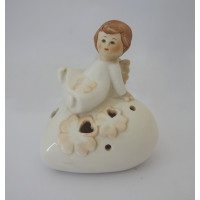 Porcelánové srdíčko s andílkem