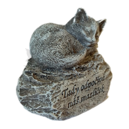 Šedý kámen s kočičkou