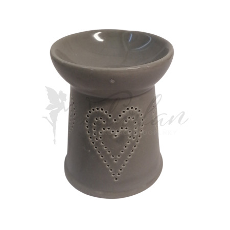 Aroma lampa se srdíčkem - šedá