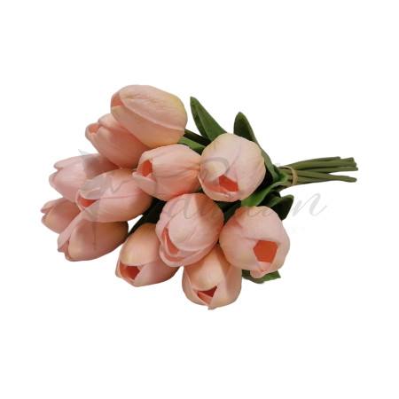 Pěnový tulipán (peach) - 12ks