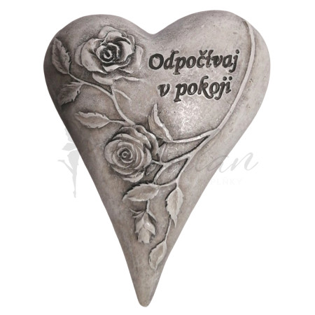 Srdíčko s růžemi ,,Odpočívaj v pokoji''