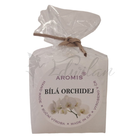 Svíčka kostka/4 knoty - bílá orchidej