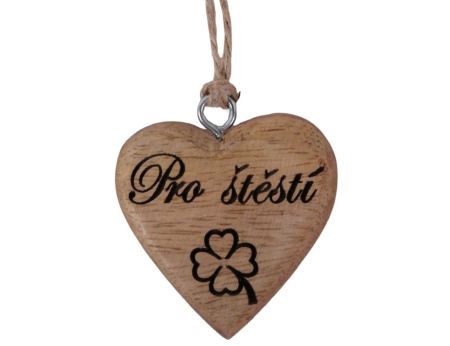 Srdíčko na zavěšení ,, Pro štěstí " - sada 12ks