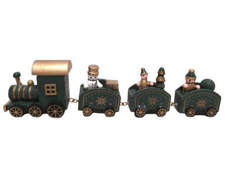 Dřevěná dekorace – vláček v zelené barvě